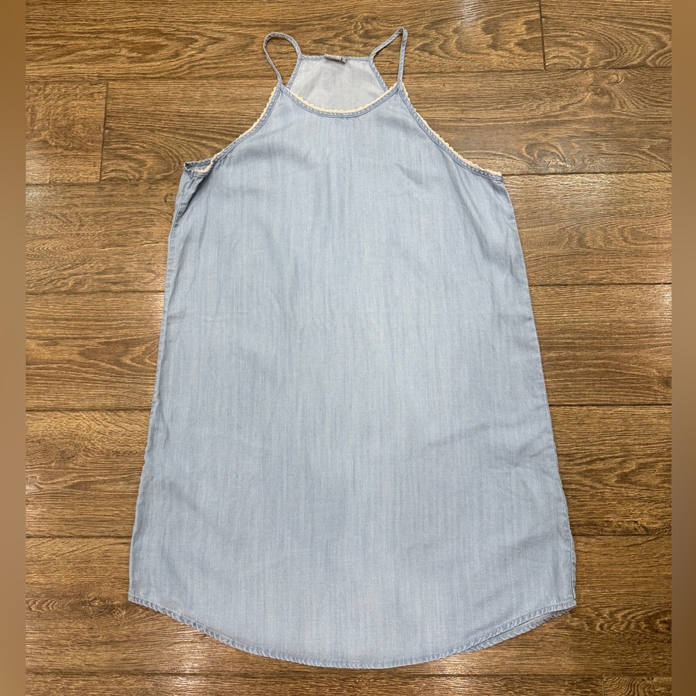 Paper Crane Denim Chambray Halter Tank Sun Dress